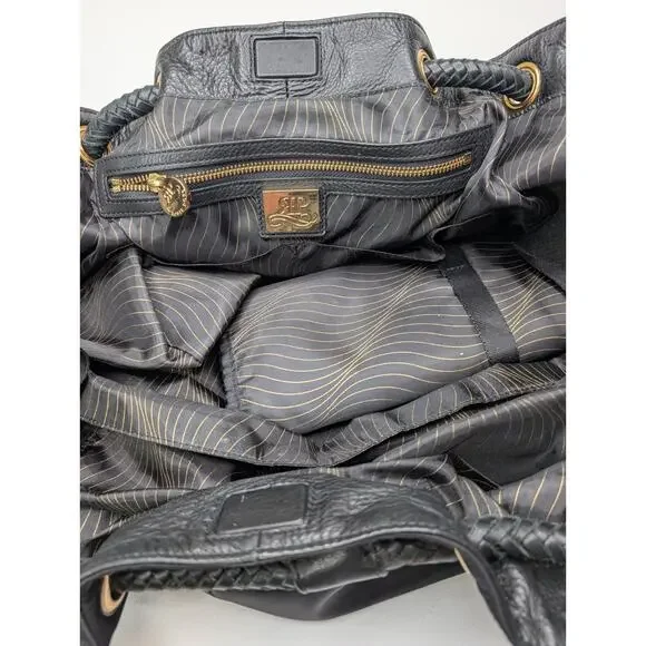 Rosie Pope Pregnant In Heals black Nylon pebbled leather diaper bag black - Picture 9 of 13